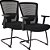 Par de Cadeiras de Escritorio Comfy Stance Fixa Tela Mesh Preta - Imagem 1