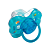 Chupeta Silicone Bico Universal Azul Transparente Tam 2 com Capa Protetora Decorada Kuka - Imagem 1