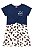 Vestido Cotton Infantil Menina Wild Marinho - Kamylus - Imagem 1