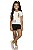 Conjunto em Meia Malha Infantil Menina Hey You Natural - Elian - Imagem 1