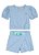 Conjunto Infantil de Cotton Quadriculado de Cropped e Short Saia Menina "Bia" - Brandili - Imagem 3