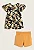 Conjunto Infantil Menina Blusa Floral e Short Mostarda - Milon - Imagem 2