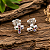 Brincos Crucifixo com Zircônias Coloridas - 5mm - Imagem 2