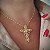 Gargantilha Crucifixo Coração Sagrado Cravejada - Semijoia 18 k -45 cm - MC592-19140 - Imagem 1