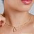 Gargantilha Coração Cravejado Rosa - Semijoia 18k - MC691-10180 - Imagem 2