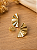 Brinco Meia Lua Diamantada - Semijoia 18k - BR91-03136 - Imagem 1