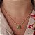 Gargantilha Gota Cravejada Pedra Verde Semijoia 18k - MG87-20220 - Imagem 1