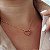 Gargantilha Coração Vazado Cravejado Rosa - Semijoia 18k - MG425-20210 - Imagem 1