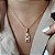 Gargantilha Menina Cravejada C/ Coração Rosa - Semijoia 18k - MG547-34370 - Imagem 1