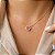 Gargantilha Hexágono Cravejado Rosa - Semijoia 18k - MG550 - Imagem 1