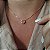 Gargantilha Hexágono Cravejado Rosa - Semijoia 18k - MG550-14220 - Imagem 1
