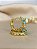 Argola Com Zircônias Color - Semijoia 18k - B85-12260 - Imagem 2