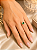 Anel Solitário Com Pedra Verde Cravejado - Semijoia 18k - MA574 - Imagem 2