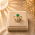 Anel Solitário Com Pedra Verde Cravejado - Semijoia 18k - MA574 - Imagem 1