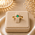 Anel Vazado Com Pedra Verde - Semijoia 18k - MA575 - Imagem 2