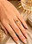 Anel Cravejado Com Pedra Verde - Semijoia 18k - MA580 - Imagem 1