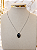 Gargantilha com Pedra Oval em Zirconia Preta - Aço Inoxidável - MG968 - Imagem 1