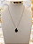 Gargantilha com Pingente Em Zirconia Gota Preta - Aço Inoxidável - MG966 - Imagem 1