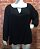 BLUSA DE VISCOLINHO LISA COM FRANZIDO NO DECOTE MANGA 3/4 - Imagem 1