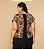 BLUSA ANIMAL PRINT COM DETALHE LISO PRETO - Imagem 2
