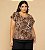 BLUSA ANIMAL PRINT COM DETALHE LISO PRETO - Imagem 1