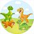 Painel Redondo Tecido Sublimado 3D Dino Baby WRD-3545 - Imagem 1