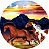 Painel Redondo Tecido Sublimado 3D Cavalo Country WRD-3327 - Imagem 1