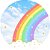 Painel Redondo Tecido Sublimado 3D Chuva de Amor, Nuvens e Arco íris WRD-3289 - Imagem 1