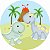 Painel Redondo Tecido Sublimado 3D Dino Baby WRD-3939 - Imagem 1