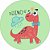 Painel Redondo Tecido Sublimado 3D Dino Baby WRD-4313 - Imagem 1