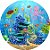 Painel Redondo Tecido Sublimado 3D Fundo do Mar WRD-3529 - Imagem 1