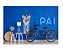 Fundo fotográfico Tecido Sublimado Newborn 3D Dia dos Pais Bicicleta 2,20X1,50 WFF-714 - Imagem 1