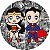 Painel Redondo Tecido Sublimado 3D Mulher Maravilha e Super Homem WRD-4780 - Imagem 1