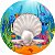 Painel Redondo Tecido Sublimado 3D Fundo do Mar Concha  WRD-4968 - Imagem 1