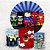 Painel Redondo e Capas Tecido Sublimado 3D Heróis Cute WKPC-503 - Imagem 1