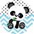 Painel Redondo Tecido Sublimado 3D Panda Azul WRD-5215 - Imagem 1