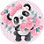 Painel Redondo Tecido Sublimado 3D Panda Rosa WRD-5218 - Imagem 1
