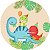 Painel Redondo Tecido Sublimado 3D Dino Baby WRD-5821 - Imagem 1