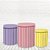 Trio Capas De Cilindro Tecido Sublimado 3D Ripado rosa, roxo e amarelo WCC-1110 - Imagem 1