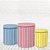 Trio Capas De Cilindro Tecido Sublimado 3D Ripado rosa, azul e amarelo WCC-1107 - Imagem 1