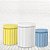 Trio Capas De Cilindro Tecido Sublimado 3D Ripado branco, amarelo e azul WCC-1106 - Imagem 1