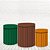 Trio Capas De Cilindro Tecido Sublimado 3D Ripado marrom, verde e laranja WCC-1105 - Imagem 1