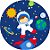 Painel Redondo Tecido Sublimado 3D Astronauta WRD-6841 - Imagem 1