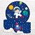 Painel Redondo e Capas Tecido Sublimado 3D Astronauta Galáxia WKPC-2823 - Imagem 1