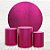 Painel Redondo e Capas Tecido Sublimado 3D Metalizado Pink Real WKPC-20005 - Imagem 1