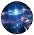 Painel Redondo Tecido Sublimado 3D Astronauta e Galáxia WRD-1102 - Imagem 1