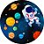 Painel Redondo Tecido Sublimado 3D Astronauta e Galáxia WRD-3610 - Imagem 1