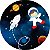 Painel Redondo Tecido Sublimado 3D Astronauta e Galáxia WRD-846 - Imagem 1