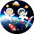 Painel Redondo Tecido Sublimado 3D Astronauta e Galáxia WRD-847 - Imagem 1