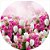 Painel Redondo Tecido Sublimado 3D Floral WRD-2904 - Imagem 1